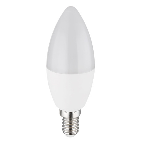 LED žiarovka, plast biely, hliník, ø: 37mm, V:107mm, E14 7W 230V, 650lm zdroj, 650lm výstup, 3000K 3