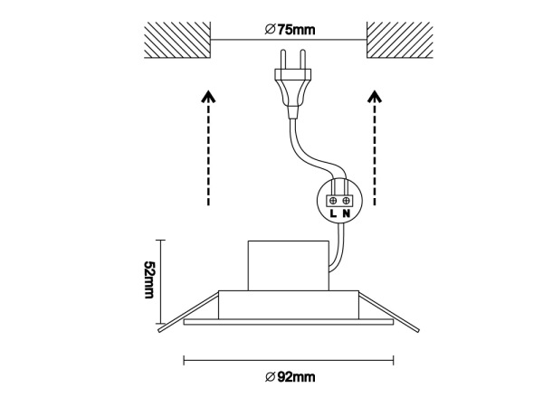 LED podhľadové svietidlo 3W / IP44 / DR01 / SMD / 4000K / WH - LDL151 3