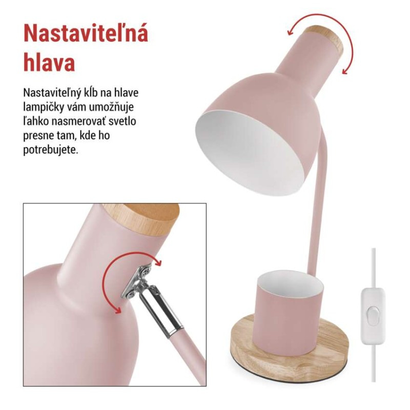 Stolná lampa POPPY, ružová 6