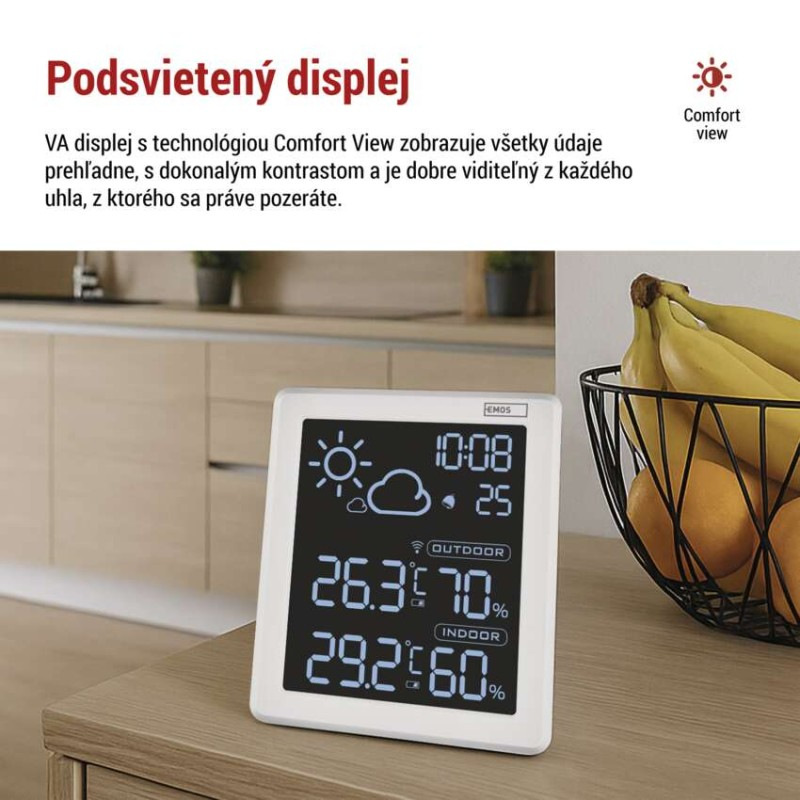 Domáca bezdrôtová meteostanica E8647W 5