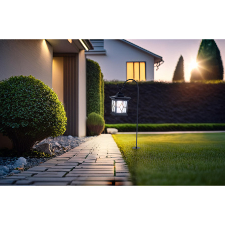 Solárne svietidlo, čierne, plast čierny, plast priehľadný, IP44, akumulátor AA 300mAh 1,2V, DxŠxV:21 6