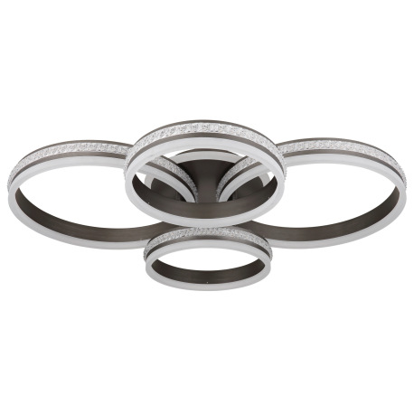 Stropné svietidlo, kov a hliník titánová farba, plastové krištále, akryl biely, stmievateľné, niekoľ 2