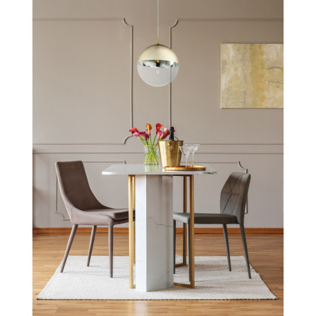 Závesné svietidlo, kov zlatý, sklo priehľadné zlaté, Ø330, V:1200, bez žiarovky 1xE27, max. 40W 230V 8