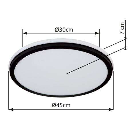 Stropné svietidlo kov čierny matný, biela, akryl biely, stmievateľné, niekoľko úrovní cez nástenný s 18