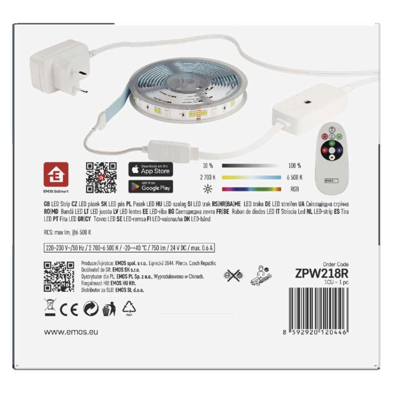 GoSmart LED pásik WiFi 2m, 11W, 750lm, RGB/CCT 8