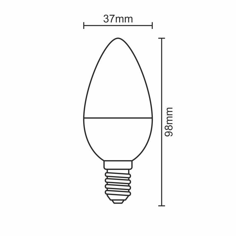 LED žiarovka 5W - C37 / E14 / SMD / 6500K - ZLS702 6