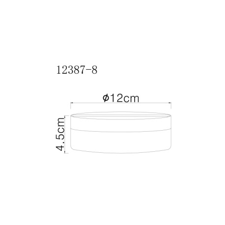 Stropné svietidlo, plast čierny, plast biely, ø: 120mm, V: 45mm, vrátane LED 8W 230V, zdroj 870lm, v 9