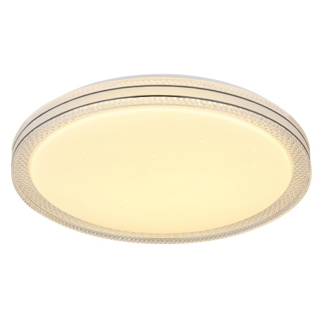 Stropné svietidlo, kov biely, plast biely s trblietavým efektom, plastové krištále číre, plastové oz