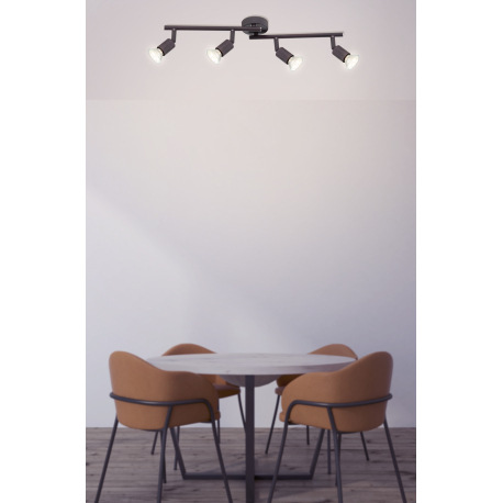 Stropné svietidlo, kov imitácia hrdze, otočné, nastaviteľné ramená, DxV:580x165, vrátane žiaroviek 4 1