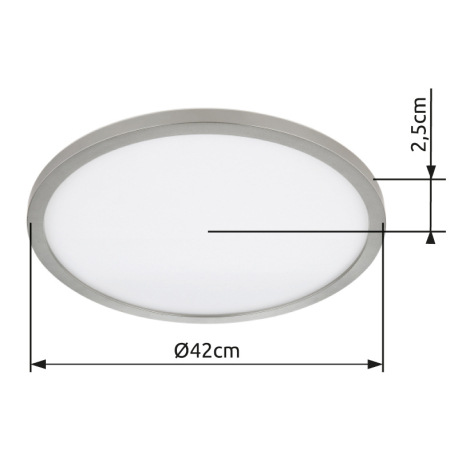Stropné svietidlo, plast niklová farba, satinovaný, biely, niekoľko úrovní cez nástenný spínač, pods 8