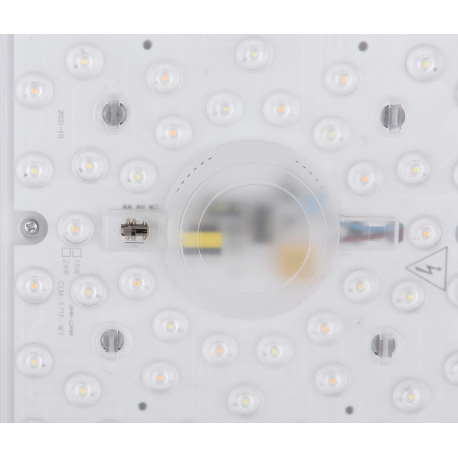 Stropné svietidlo, kov čierny, drevo hnedé, akryl biely, DxŠxV:390x390x90mm, vrátane LED 24W 230V, 2 6