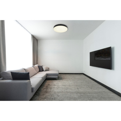 Stropné svietidlo, plast čierny, plast biely, posuvný prepínač, fixácia farieb, ø: 400 mm, V: 45 mm, 1