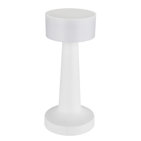 Nabíjateľná stolová lampa, plast biely, dotykové zapnutie/vypnutie, plynulé dotykové stmievanie, aku 2