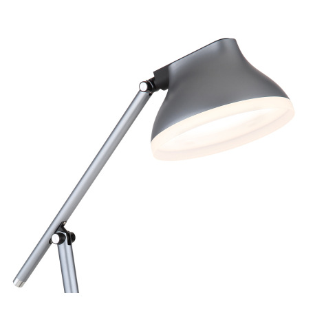 Stolová lampa, hliník a plast sivý, plast biely, kábel PVC čierny, dotykové zapnutie/vypnutie, stmie 3