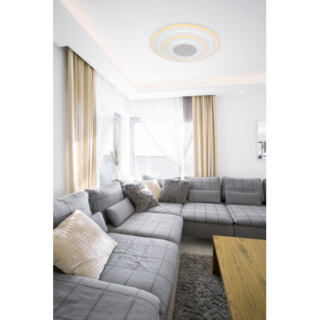 Stropné svietidlo, kov biely, akryl,kompatibilné s Google Assistant a Alexa, pamäťová funkcia,nočné 1