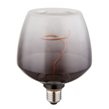 LED žiarovka, sklo dymovej farby, ø: 123 mm, V: 163 mm, 1xE27 LED 4W 230V, 140lm zdroj, 140lm výstup 3