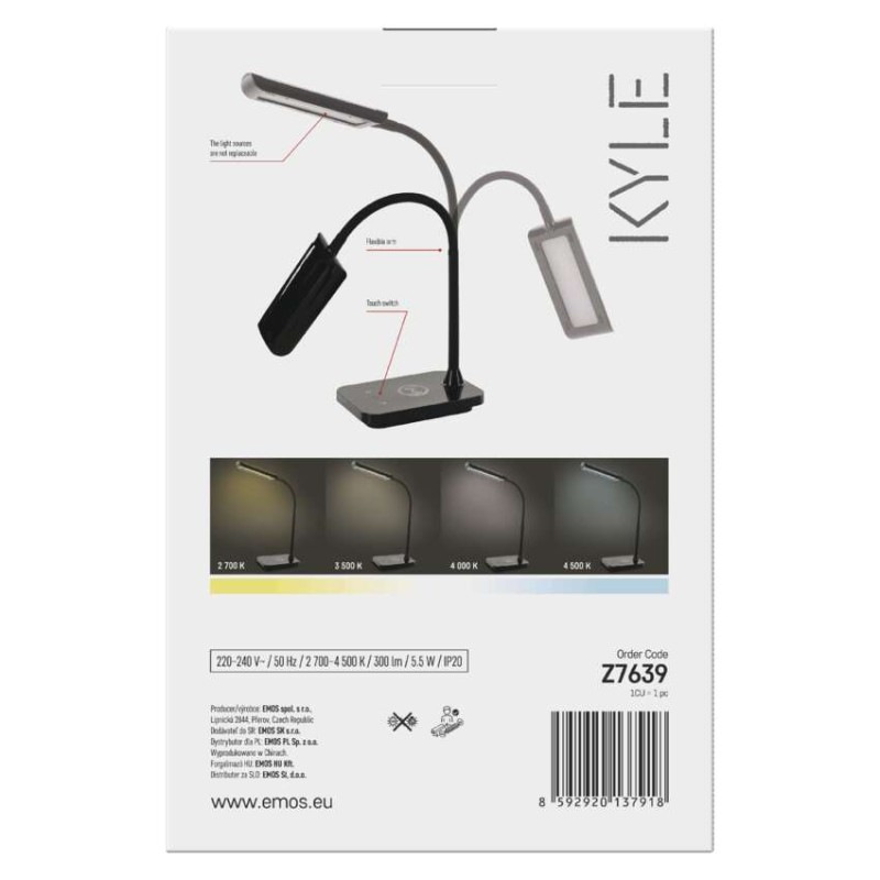 LED stolná lampa KYLE, čierna 11