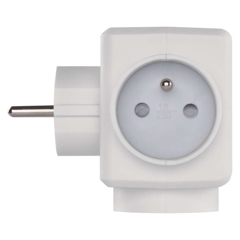 Rozbočovacia zásuvka 3× guľatá, 2× USB 3