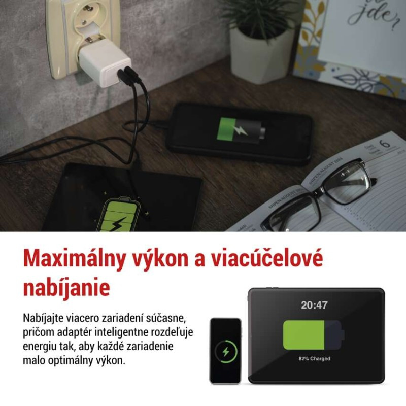 Univerzálny USB adaptér GaN do siete PD 35 W max. 2