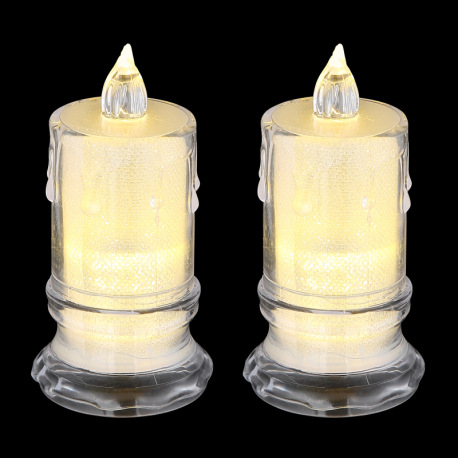 Dekoratívne svietidlo, plast číry, plast satinovaný, posuvný vypínač, vrátane batérie 3x LR1130, ø: 3