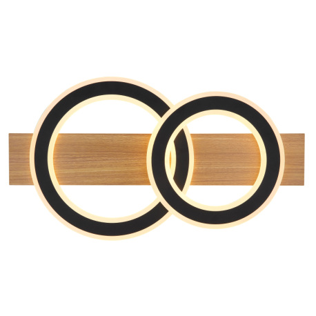 Stropné svietidlo, tmavý plast s imitáciou dreva, matný čierny kov, akryl biely, DxŠxV: 630x350x70mm 5