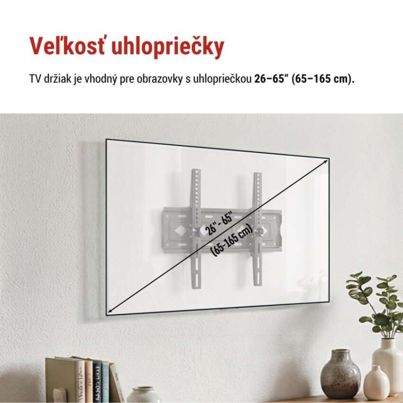 Naklápací nástenný TV držiak 26–65" (65–165 cm) 2