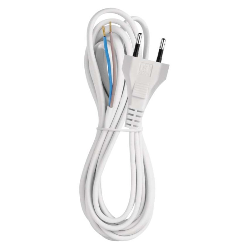 Flexo šnúra PVC 2× 0,75mm2, 3m, biela