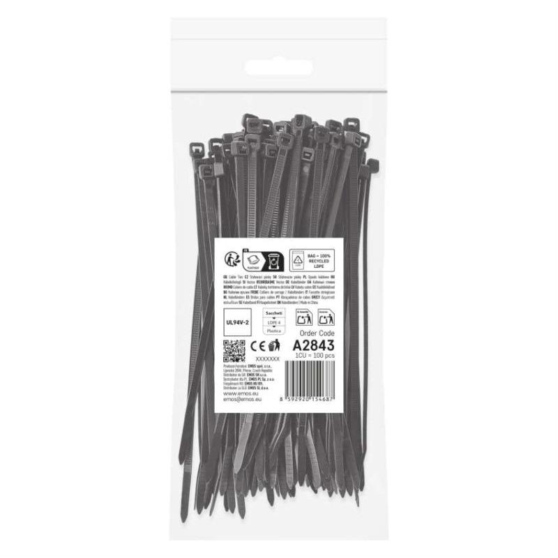 Sťahovacia páska 150×3,5, čierna, 100 ks 2