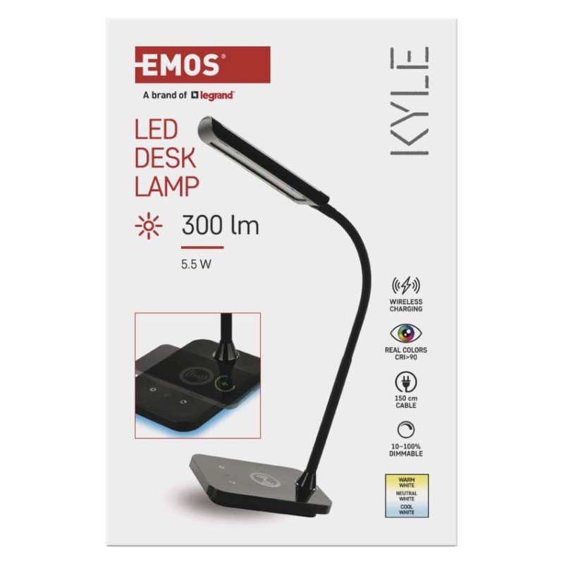 LED stolná lampa KYLE, čierna 10