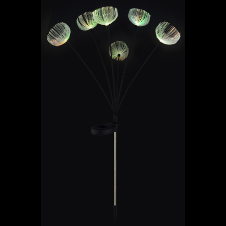 Solárne svietidlo z nehrdzavejúcej ocele, plast čierny matný, plast priehľadný, posuvný vypínač, RGB 2