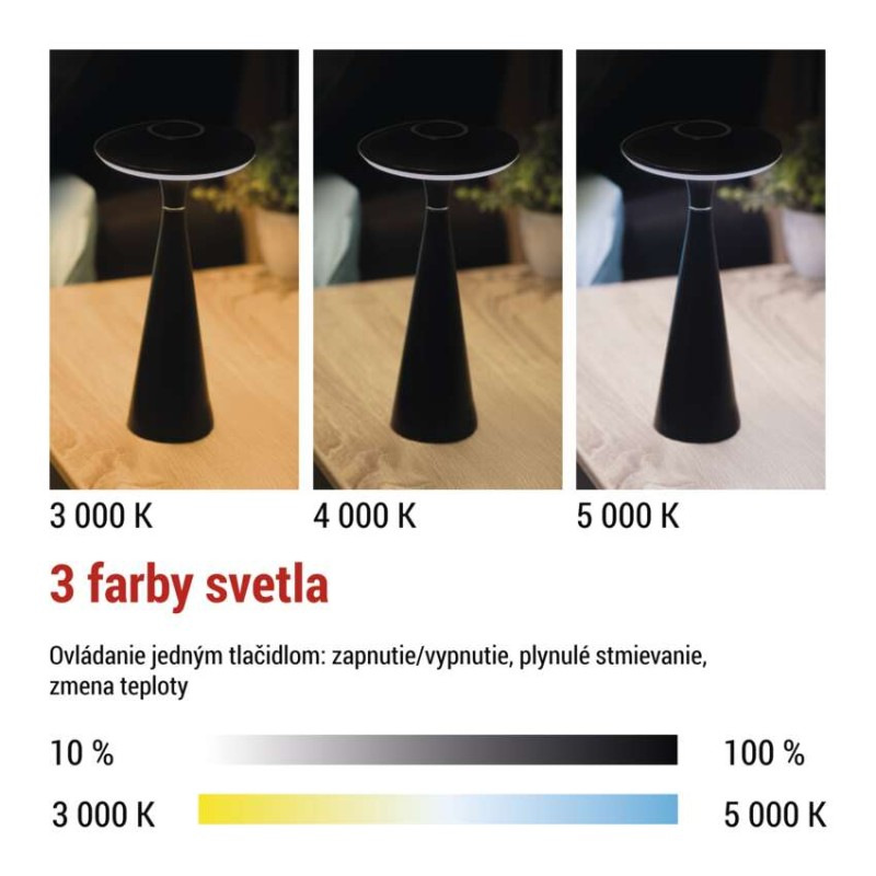 LED stolná lampa JASON, dobíjacia 6