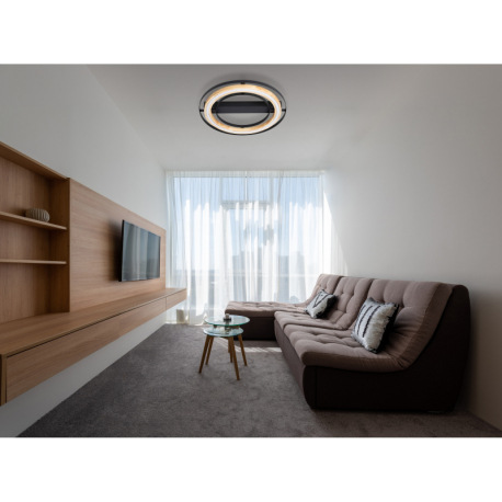 Stropné svietidlo, kov čierny matný, bambus prírodná farba, stmievateľné, niekoľko úrovní pomocou ná 1