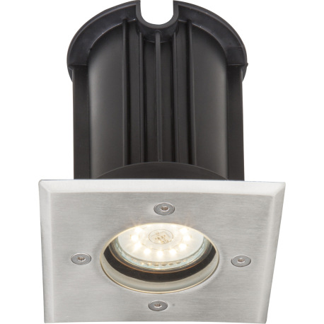 Vonkajšie svietidlo, nerezová oceľ, sklo priehľadné, zaťažiteľnosť až 2000 kg, IP65, DxŠxV: 110x110x 6