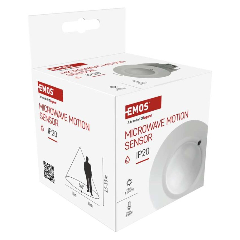 PIR senzor (pohybové čidlo) IP20 1200W, biely 6