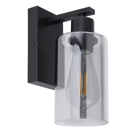 Nástenné svietidlo, kov čierny, sklo dymové, svieti smerom dole, ŠxV: 100x230, H: 150, bez žiarovky 11