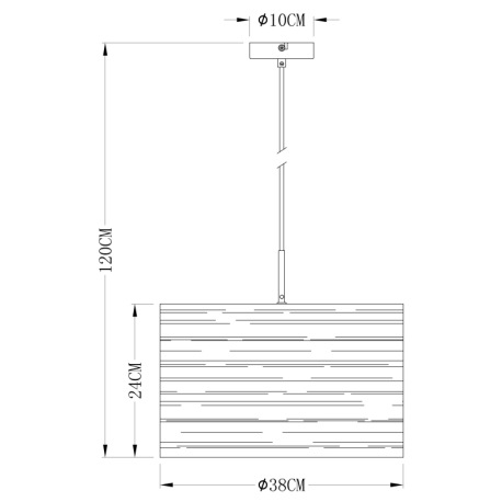 Závesné svietidlo, nikel matný, plast strieborný, Ø380, V:1200, bez žiarovky 1xE27, max. 40W 230V 1