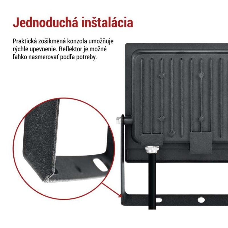 LED reflektor TAMBO EVO, 50 W, 5000 lm, IP65, čierny 6