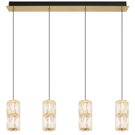 Závesná lampa kov zlatej farby antik, kov čierny matný, krištáľové číre sklo, kábel PVC čierny, výšk 5
