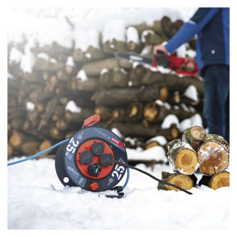 Špeciálny predlžovací kábel na bubne 25 m / 4 zásuvky / PVC/ 230 V / 1,5 mm2 2