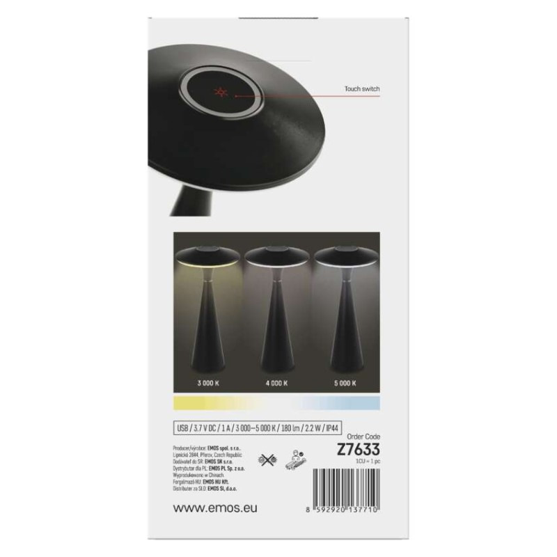 LED stolná lampa JASON, dobíjacia 10