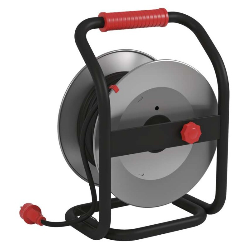Vonkajší predlžovací kábel na bubne 25 m / 4 zás. / čierny / guma-neoprén / 230V / 1,5 mm2 12