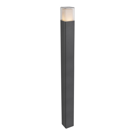 Vonkajšie svietidlo, hliník, čierna, sklo opálové a číre, IP44, DxŠxV: 85x85x1100, vrátane 1xLED 12W 1