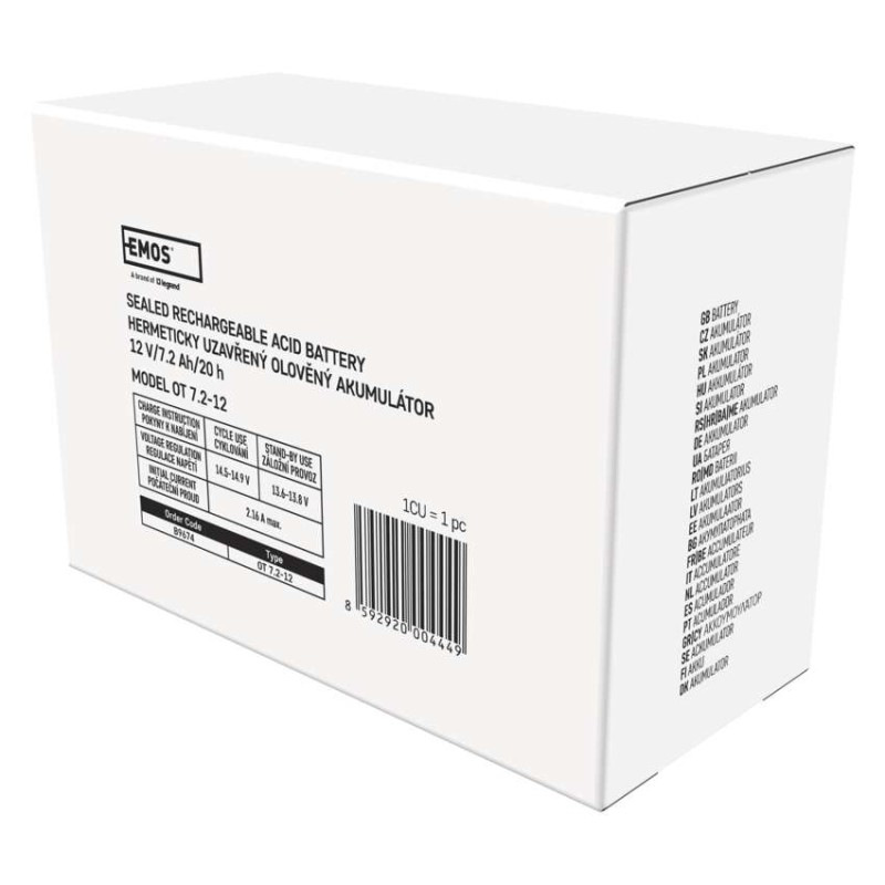 Bezúdržbový olovený akumulátor 12 V/7,2 Ah, faston 6,3 mm 7