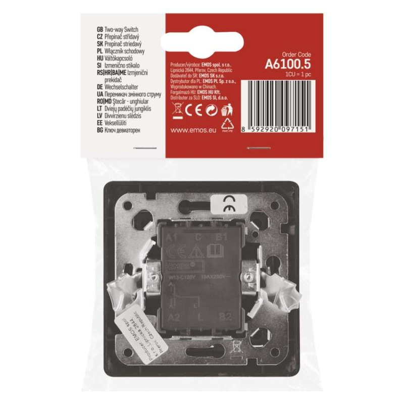 Vypínač striedavý č. 1,6, antracit 4