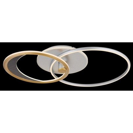 Stropné svietidlo, hliník strieborný a zlatý, akryl číry, plast biely, stmievateľné, niekoľko úrovní 12