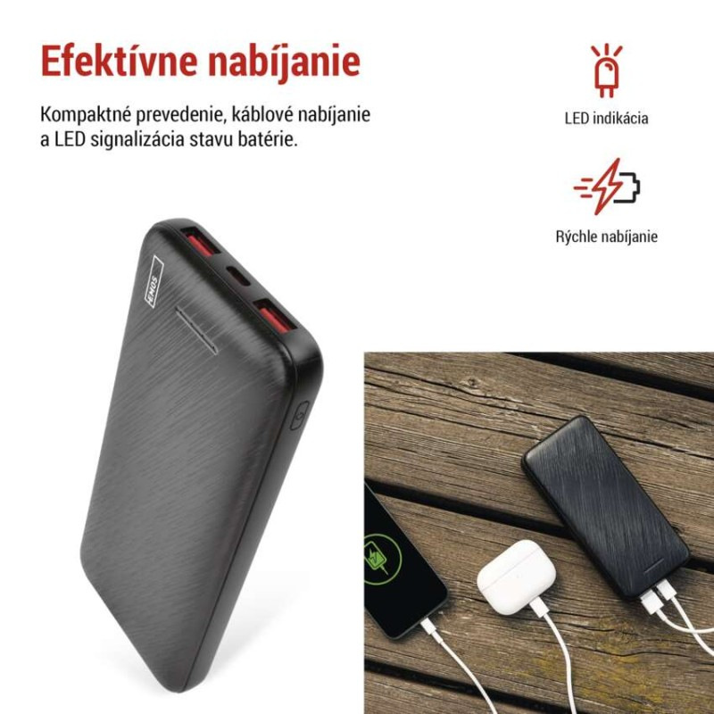 Power bank EMOS AlphaQ3, 10 000 mAh, 22,5 W, čierny 4