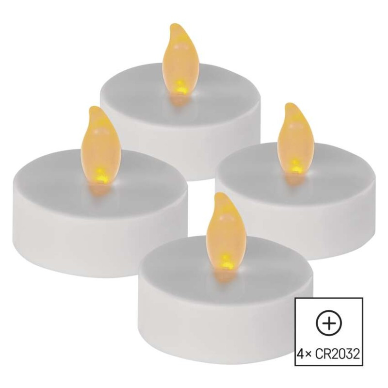 LED dekorácia – 4x čajová sviečka maxi, 4x CR2032, vnútorná, vintage 2