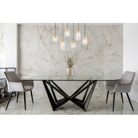 Závesné svietidlo kov mosadzná farba, sklo číre, kábel PVC čierny, možnosť nastavenia výšky, 3 rôzne 10