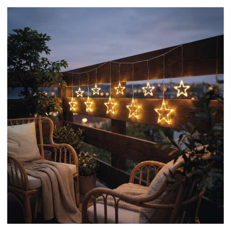 Vianočná LED girlanda – hviezdy, 190 x 50 cm, do exteriéru aj interiéru, teplá biela 3