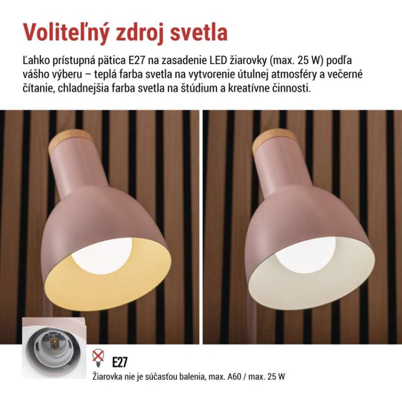 Stolná lampa POPPY, ružová 5